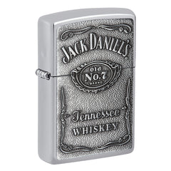 Zippo 250JD427 Classic Jack Daniels Pewter Emblem High Polish Chrome Windproof Lighter