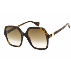 Gucci Women's Sunglasses - Havana Oversized Full Rim Plastic Frame | GG1072S 002
