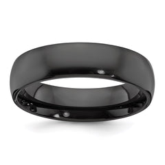 Black Zirconium Polished 6mm Band | ZCR108