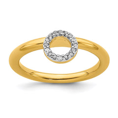 Sterling Silver Stackable Expressions Yellow-plated Halo Dia. Ring | QSK1992