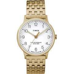 Timex Women's Watch - Waterbury Steel Case White Dial Yellow Gold Bracelet | TW2R72700