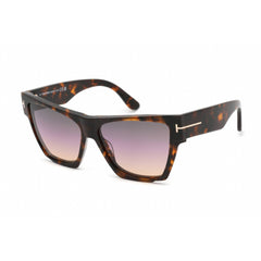 Tom Ford Unisex Sunglasses - Coloured Havana Plastic Cat Eye Shape Frame | FT0942 55B