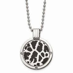 Titanium Black Enamel and 1/20ct. Diamond 24in Necklace