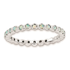 Sterling Silver Stackable Expressions Created Opal Ring | QSK989