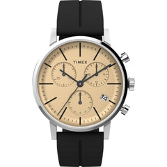 Timex Men's Chronograph Watch - Midtown Champagne Dial Black Strap | TW2V70500VQ