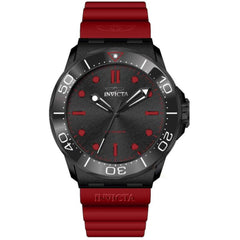 Invicta Men's Watch - Coalition Forces Quartz Black Dial Red Silicone Strap | 46393