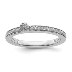 14k White Gold Stackable Expressions White Topaz and Diamond Ring | SK2079