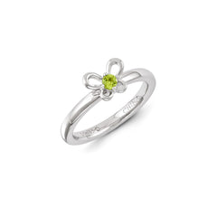 Sterling Silver Stackable Expressions Peridot Ring | QSK1245