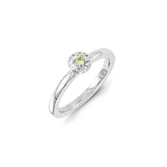 Sterling Silver Stackable Expressions Peridot Ring | QSK1328