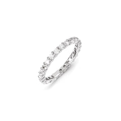 Sterling Silver Stackable Expressions Created White Sapphire Ring | QSK1219