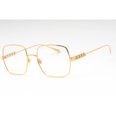 Gucci Women's Eyeglasses - Gold Metal Square Full Rim Frame Clear Lens | GG1434O 001
