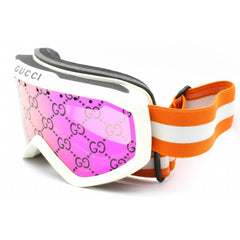 Gucci Unisex Sunglasses - Ivory/Orange Sport Wraparound Injected Frame | GG1210S 002
