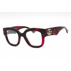 Gucci Women's Eyeglasses - Havana Plastic Square Shape Full Rim Frame | GG1423O 003