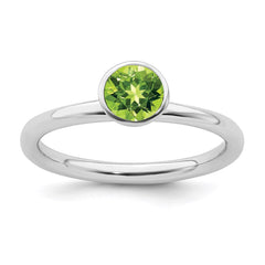 Sterling Silver Stackable Expressions High 5mm August Swarovski Ring | QSK968