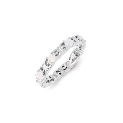 Sterling Silver Stackable Expressions Created Opal Ring | QSK1226