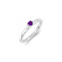 Sterling Silver Stackable Expressions Amethyst Ring | QSK1300
