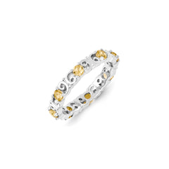 Sterling Silver Stackable Expressions Citrine Ring | QSK1227