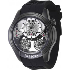 Invicta Men's Quartz Watch - Specialty Skeleton Dial Black Case Silicone Strap | 47374