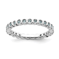 Sterling Silver Stackable Expressions Aquamarine Ring | QSK364