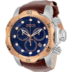 Invicta Men's Dive Watch - Reserve Chronograph Blue Dial Brown Leather Strap | 32957