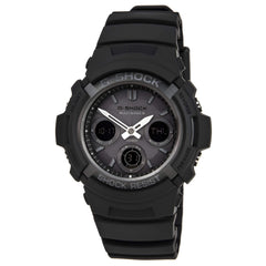 Casio Men's Ana-Digital Atomic Quartz G-Shock Black Dial Black Resin Watch | AWGM100B-1A