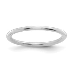 Sterling Silver Stackable Expressions Rhodium Polished Ring | QSK163