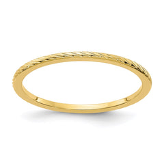 14K Gold 1.2mm Twisted Wire Pattern Stackable Band | STK22-120Y