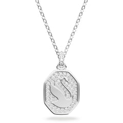 Swarovski Women's Pendant Necklace - Signum Swan Rhodium Plated Long | 5621098