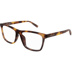 Saint Laurent Unisex Eyeglasses - Havana Rectangular Frame Demo Lens | SL505F 003