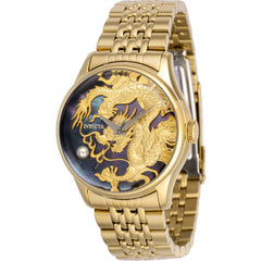 Invicta Women's Watch Vintage Automatic Gold and Black MOP Dial Steel Bracelet 39861