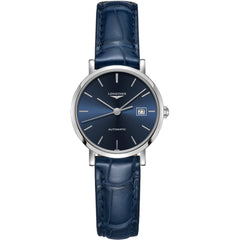 Longines Women's Watch - Elegant Automatic Blue Dial Leather Strap Date | L43104922