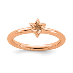 Sterling Silver Stackable Expressions Pink-plated Star of David Ring | QSK1948
