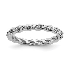 Sterling Silver Stackable Expressions White Topaz Ring | QSK1473