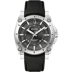 Bulova Men's Watch - Icon Quartz with 262 kHz Frequency Grey Dial Black Strap | 96B416