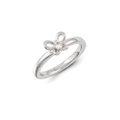 Sterling Silver Stackable Expressions Created White Sapphire Ring | QSK1249