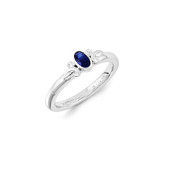 Sterling Silver Stackable Expressions Created Sapphire Ring | QSK1289