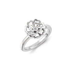 Sterling Silver Stackable Expressions Flower Ring | QSK1093