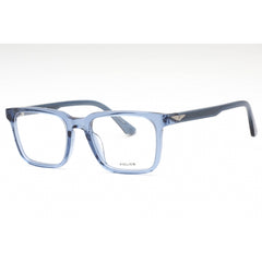 Police Eyeglasses - Transparent Blue Rectangular Full Rim 51mm Frame | VPLF76 0AGQ