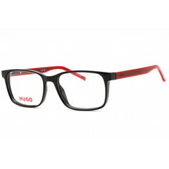 Hugo Men's Eyeglasses - Black Red Plastic Rectangular Full Rim Frame | HG 1163 0OIT 00