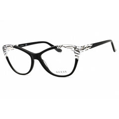 Guess Women's Eyeglasses - Transparent Zebra and Black Plastic Cat Eye | GU2818 001