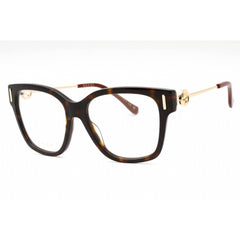 Gucci Women's Eyeglasses - Havana/Gold Plastic Cat Eye Full Rim Frame | GG1204O 002