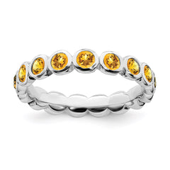 Sterling Silver Stackable Expressions November Swarovski Ring | QSK983