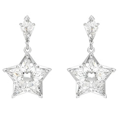 Swarovski Women's Drop Earrings - Stella Kite Cut Star White Rhodium Plated | 5652002