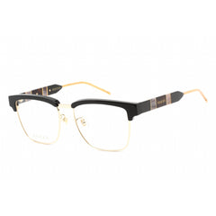 Gucci Men's Eyeglasses - Black Gold Acetate/Metal Full Rim Pilot Frame | GG0605O 001