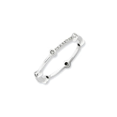 Sterling Silver Stackable Expressions Polished Diamond Ring | QSK646