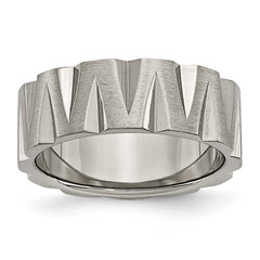 Titanium Notched 8mm Satin & Polished Band | TB328
