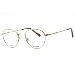 Flexon Men's Eyeglasses - Gold Metal Round Full Rim Frame | FLEXON H6032 710