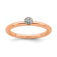 Sterling Silver Stackable Expressions Pink-plated Diamond Ring | QSK1997
