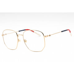 Gucci Women's Eyeglasses - Gold Metal Full Rim Geometric Shape Frame | GG0396O 002