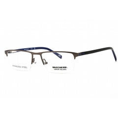 Skechers Men's Eyeglasses - Matte Gunmetal Rectangular Half Rim Frame | SE3195 009